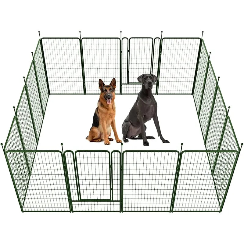 🎉Today's Special Value💝Buy 2 Get 30% Off💥FXW Garden Fence 16 Pieces Decorative Outdoor Dog Fence for Yard - Heavy Duty Metal Animal Barrier