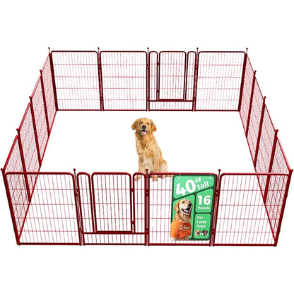 🎉Today's Special Value💝Buy 2 Get 30% Off💥FXW Garden Fence 16 Pieces Decorative Outdoor Dog Fence for Yard - Heavy Duty Metal Animal Barrier