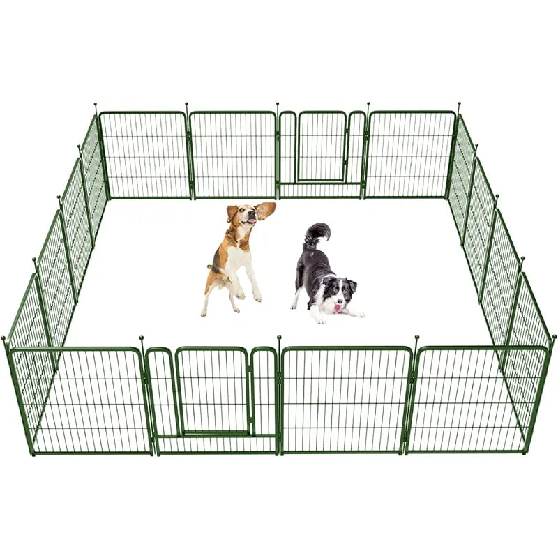 🎉Today's Special Value💝Buy 2 Get 30% Off💥FXW Garden Fence 16 Pieces Decorative Outdoor Dog Fence for Yard - Heavy Duty Metal Animal Barrier