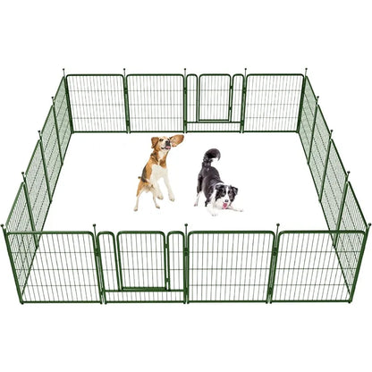 🎉Today's Special Value💝Buy 2 Get 30% Off💥FXW Garden Fence 16 Pieces Decorative Outdoor Dog Fence for Yard - Heavy Duty Metal Animal Barrier