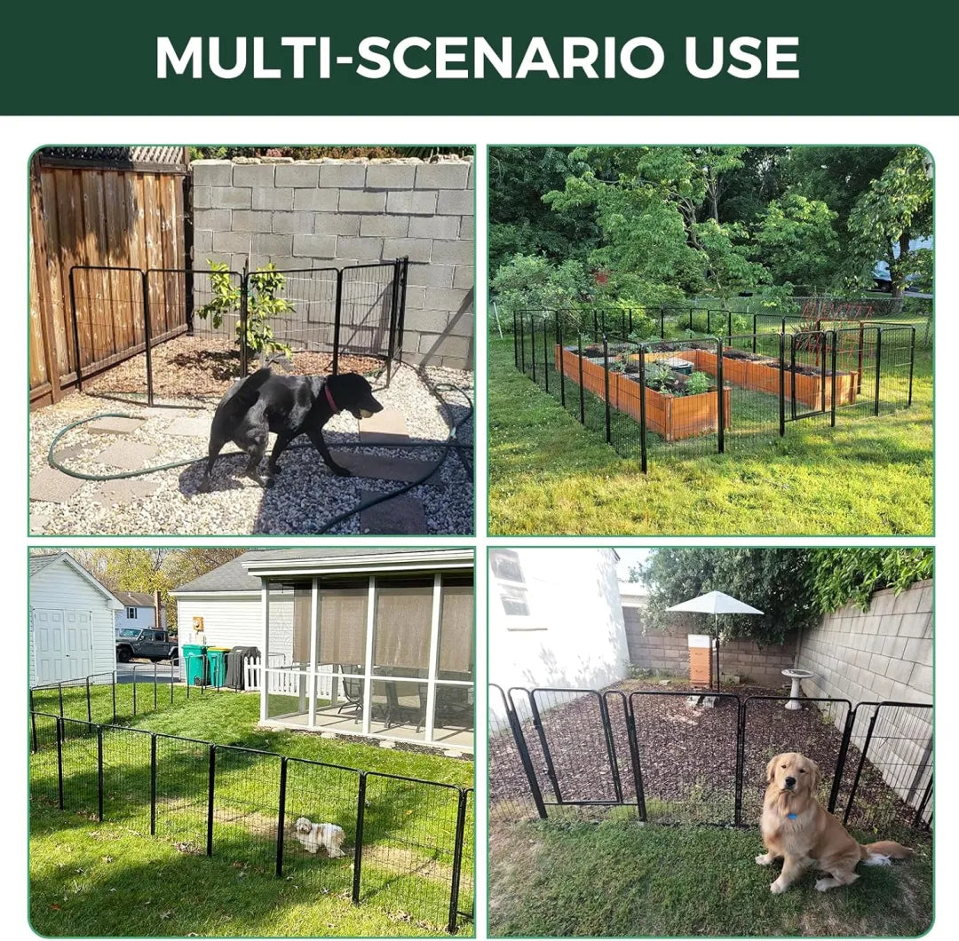 🎉Today's Special Value💝Buy 2 Get 30% Off💥FXW Garden Fence 16 Pieces Decorative Outdoor Dog Fence for Yard - Heavy Duty Metal Animal Barrier