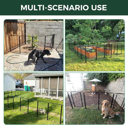 🎉Today's Special Value💝Buy 2 Get 30% Off💥FXW Garden Fence 16 Pieces Decorative Outdoor Dog Fence for Yard - Heavy Duty Metal Animal Barrier