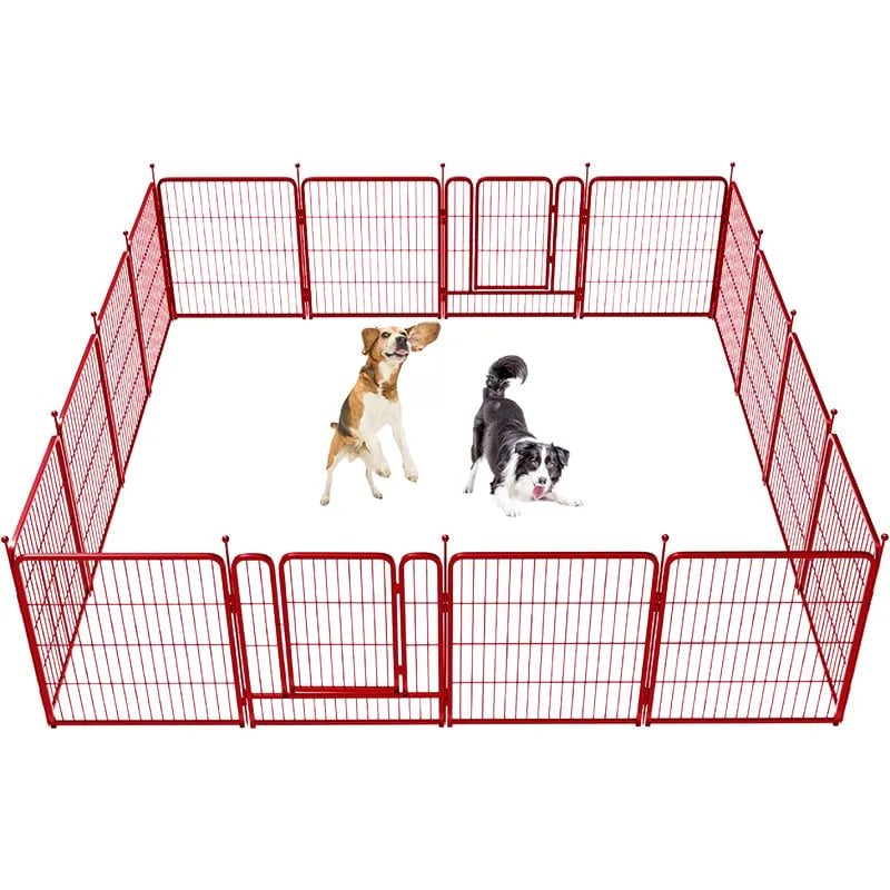 🎉Today's Special Value💝Buy 2 Get 30% Off💥FXW Garden Fence 16 Pieces Decorative Outdoor Dog Fence for Yard - Heavy Duty Metal Animal Barrier